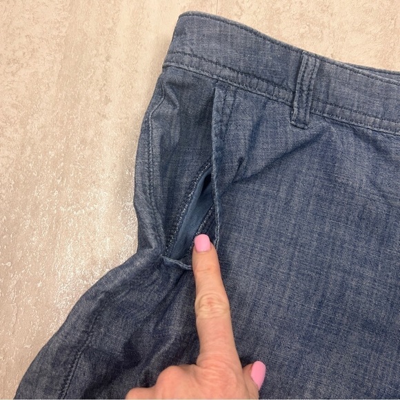 a new day blue cotton chambray shorts size 8 - Picture 2 of 7